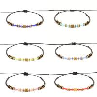 Bracelet de perles de verre, Seedbead, avec corde en nylon & alliage de zinc, fait à la main, bijoux de mode & pour femme, plus de couleurs à choisir, Vendu par 14-28 cm brin