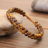 Natural Tiger Eye Bracelets with Nylon Cord handmade fashion jewelry & for woman brown Sold Per 17-30 cm Strand