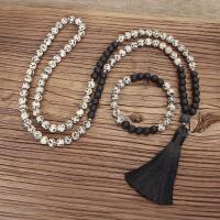 Ожерелья из драгоценных камней, далматинский, с Полиэфирные нити & Полудрагоценный камень, Связанный вручную, естественный & ювелирные изделия моды & разные стили для выбора & Женский, разноцветный, продается Strand