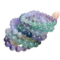 Gemstone Bracelets Colorful Fluorite Round polished fashion jewelry & for woman multi-colored Length Approx 19 cm Sold By PC