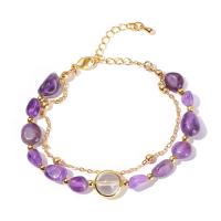 Quartz Bracelets, with Brass, with 5cm extender chain, gold color plated, Double Layer & fashion jewelry & for woman, more colors for choice, 5-8mm,11mm, Length:Approx 19 cm, Sold By PC