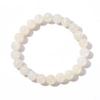 Gemstone Браслеты, Лунный камень, Круглая, полированный, ювелирные изделия моды & разный размер для выбора & Женский, белый, длина:Приблизительно 19 см, продается PC