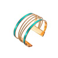 Iron Bracelet gold color plated fashion jewelry & for woman & enamel golden nickel lead & cadmium free 33mm Inner Approx 64mm Sold By PC
