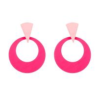 Boucles d'oreilles fer, peinture, bijoux de mode & pour femme, plus de couleurs à choisir, protéger l'environnement, sans nickel, plomb et cadmium, 68x49mm, Vendu par paire