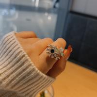 Ring Finger mosiądz, Powlekane, biżuteria moda & dla kobiety & z kamieniem, bez zawartości niklu, ołowiu i kadmu, sprzedane przez PC