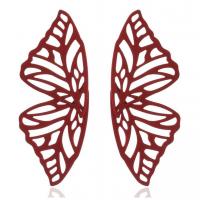 Zinc Alloy Drop Earrings Butterfly painted for woman & hollow nickel lead & cadmium free Sold By Pair