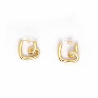 Brass Stud Earring, gold color plated, for woman, nickel, lead & cadmium free, 25mm, Sold By Pair