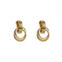 Brass Drop Earring gold color plated fashion jewelry & for woman nickel lead & cadmium free 30mm Sold By Pair