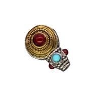 3 Holes Guru Beads Zinc Alloy plated folk style & DIY mixed colors nickel lead & cadmium free Sold By PC