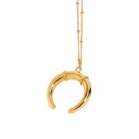 Edelstahl Schmuck Halskette, 304 Edelstahl, mit Verlängerungskettchen von 5CM, Modeschmuck & für Frau, goldfarben, frei von Nickel, Blei & Kadmium, 25x26mm, Länge ca. 40 cm, verkauft von PC