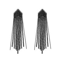 Fashion Fringe Earrings Brass plated fashion jewelry & micro pave cubic zirconia nickel lead & cadmium free Sold By Pair