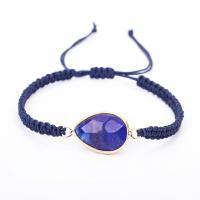 Nylon Cord Bracelets with Gemstone & Zinc Alloy handmade fashion jewelry & for woman Length 15-28 cm Sold By PC