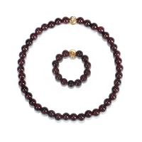 Natural Gemstone Jewelry Sets, Garnet, handmade, 2 pieces & fashion jewelry & different styles for choice & for woman, brown, 2cm, Sold By Strand
