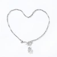 Edelstahl Schmuck Halskette, 304 Edelstahl, mit Glasperlen & Pyrit, Unregelmäßige, Modeschmuck & für Frau, keine, Länge ca. 46 cm, verkauft von PC