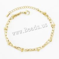 Stainless Steel Jewelry Bracelet 304 Stainless Steel with 4cm extender chain Vacuum Ion Plating Double Layer & fashion jewelry & for woman 3mm Length Approx 15.5 cm Sold By PC