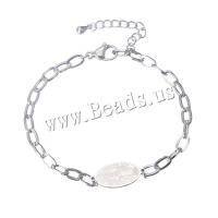 Stainless Steel Jewelry Bracelet, 304 Stainless Steel, with 3cm extender chain, Flat Oval, Vacuum Ion Plating, fashion jewelry & for woman, more colors for choice, Length:Approx 16.5 cm, Sold By PC