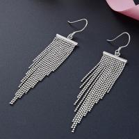 Fashion Fringe Earrings, Tibetan Style, fashion jewelry & for woman, nickel, lead & cadmium free, 14.8x70.6mm, Sold By Pair