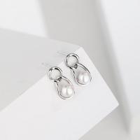 Zinc Alloy Stud Earring with Freshwater Pearl fashion jewelry & for woman nickel lead & cadmium free 15mm Sold By Pair