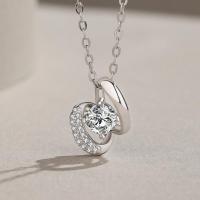 Zinc Alloy Jewelry Necklace with Moissanite with 1.97inch extender chain fashion jewelry & for woman nickel lead & cadmium free Length Approx 15.75 Inch Sold By PC