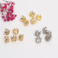 Brass Spacer Beads Crown high quality plated DIY & micro pave cubic zirconia & large hole nickel lead & cadmium free 9mm Approx 6.5mm Sold By PC