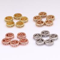 Brass Spacer Beads Rondelle high quality plated DIY & micro pave cubic zirconia nickel lead & cadmium free Sold By PC