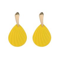 Iron Earring, Shell, painted, fashion jewelry & for woman, nickel, lead & cadmium free, 76x40mm, Sold By Pair