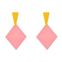 Iron Earring, Rhombus, painted, fashion jewelry & for woman, nickel, lead & cadmium free, 60x35mm, Sold By Pair