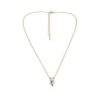 Brass Necklace with Moonstone with 2.36inch extender chain Rabbit gold color plated fashion jewelry & for woman golden nickel lead & cadmium free Length Approx 14.6 Inch Sold By PC