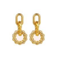 Boucle d'oreille bijoux acrylique, Placage de couleur d'or, bijoux de mode & pour femme, doré, 67x32mm, Vendu par paire