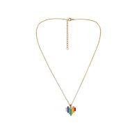 Zinc Alloy Jewelry Necklace Heart KC gold color plated fashion jewelry & for woman & enamel nickel lead & cadmium free Sold Per Approx 17.32 Inch Strand