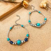 Fashion Turquoise Bracelets Zinc Alloy with turquoise with 1.97inch extender chain handmade fashion jewelry & for woman nickel lead & cadmium free Sold Per Approx 7.08 Inch Strand