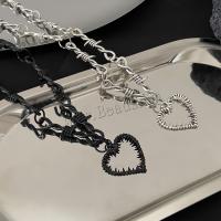Couple Necklace Zinc Alloy with 1.96inch extender chain Heart plated fashion jewelry & for woman nickel lead & cadmium free Sold Per Approx 17.32 Inch Strand