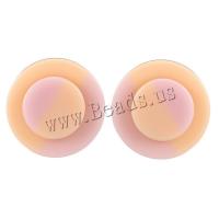 Resin Earring, Flat Round, for woman, more colors for choice, 30mm, Sold By Pair