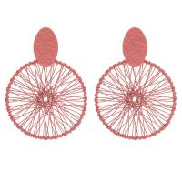 Zinc Alloy Drop Earrings stoving varnish for woman & hollow nickel lead & cadmium free Sold By Pair