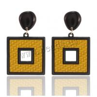 Acrylic Jewelry Earring Square for woman & hollow nickel lead & cadmium free Sold By Pair
