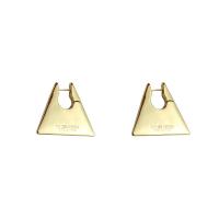 Laiton Leverback boucle d'oreille, triangle, Placage de couleur d'or, bijoux de mode & pour femme, protéger l'environnement, sans nickel, plomb et cadmium, 30mm, Vendu par paire