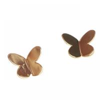 Brass Stud Earring, Butterfly, gold color plated, fashion jewelry & for woman, nickel, lead & cadmium free, 10x10mm, Sold By Pair