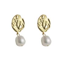 Brass Drop Earring gold color plated fashion jewelry & for woman nickel lead & cadmium free 40mm Sold By Pair