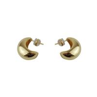 Brass Stud Earring, Moon, gold color plated, fashion jewelry & for woman, nickel, lead & cadmium free, 25mm, Sold By Pair