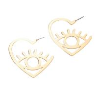 Zinc Alloy Stud Earring Heart plated fashion jewelry & for woman & hollow nickel lead & cadmium free Sold By Pair