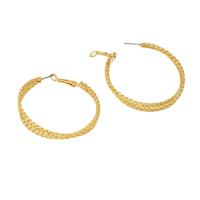 Tibetan Style Hoop Earring, Donut, gold color plated, fashion jewelry & for woman & hollow, nickel, lead & cadmium free, 47x47mm, Sold By Pair