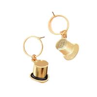 Boucles d'oreilles en alliage de zinc, chapeau, Placage de couleur d'or, bijoux de mode & pour femme, protéger l'environnement, sans nickel, plomb et cadmium, 17x41mm, Vendu par paire