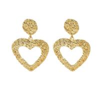 Zinc Alloy Drop Earrings Heart gold color plated fashion jewelry & for woman & hollow mixed colors nickel lead & cadmium free Sold By Pair