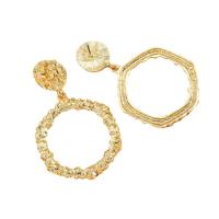 Zinklegierung Ohrringe, goldfarben plattiert, Modeschmuck & für Frau, frei von Nickel, Blei & Kadmium, 37x60mm, verkauft von Paar