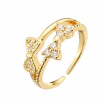 Cubic Zirconia Micro Pave Brass Ring plated fashion jewelry & micro pave cubic zirconia nickel lead & cadmium free inner .7~1.9cm Sold By PC