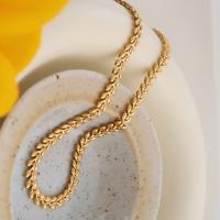 Titanstahl Halskette, Weizen, vergoldet, Modeschmuck & für Frau, Länge:ca. 15.7 ZollInch, verkauft von PC