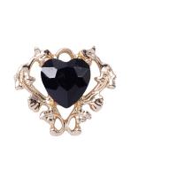 Zinc Alloy Heart Pendants with Crystal KC gold color plated DIY & hollow Sold By PC
