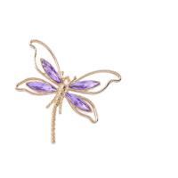 Tibetan Style Hair Accessories DIY Findings, Dragonfly, KC gold color plated, with rhinestone & hollow, more colors for choice, 51x52mm, Sold By PC