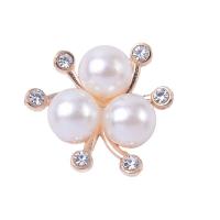 Hair Accessories DIY Findings Zinc Alloy with Plastic Pearl plated with rhinestone Sold By PC