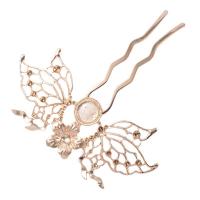 Hair Stick Findings Zinc Alloy with Brass & Iron KC gold color plated DIY 89-95mm Sold By PC